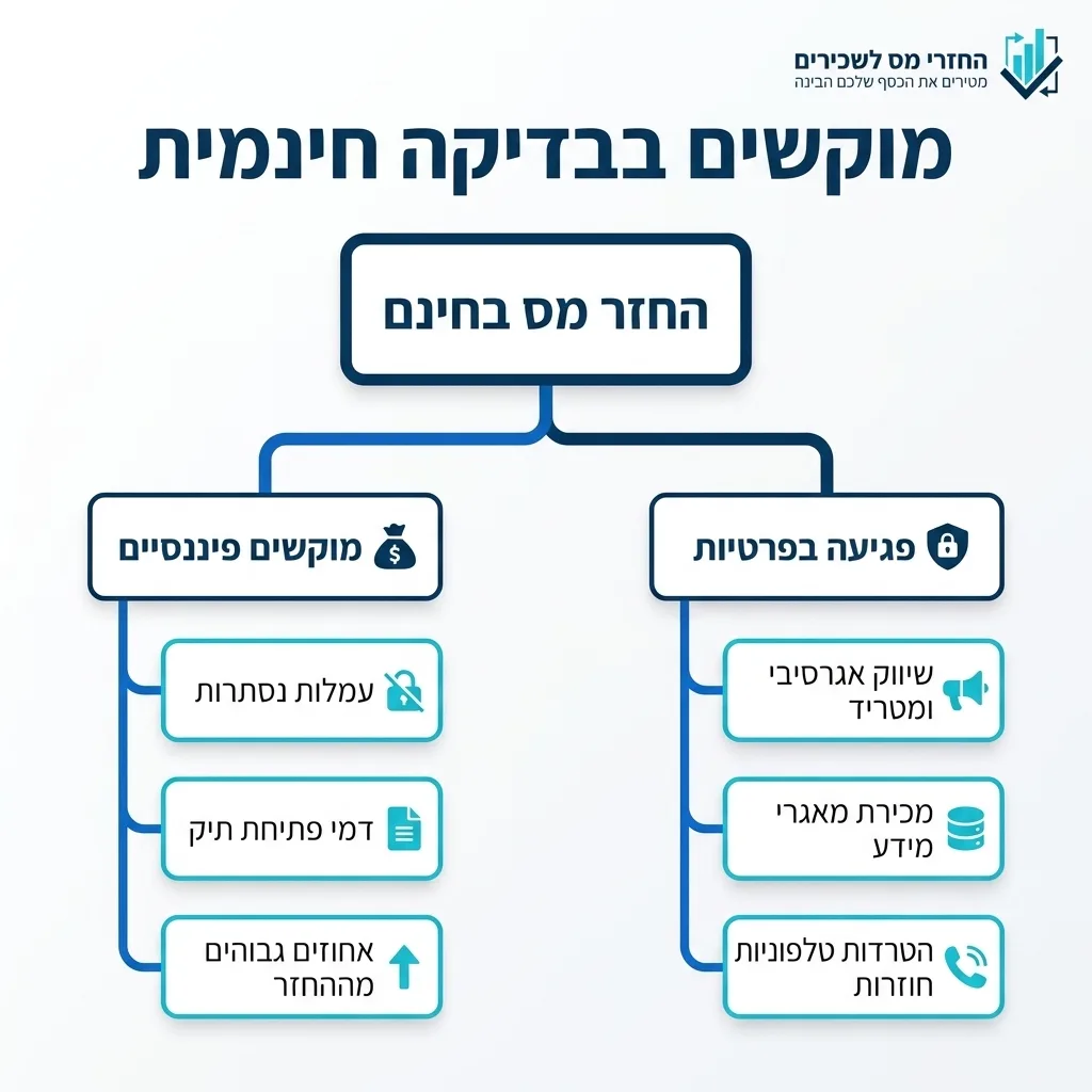 אינפוגרפיקה — מוקשים בבדיקה חינמית: החזר מס בחינם